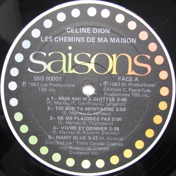 Celine Dion  Les Chemins De Ma Maison : LP A